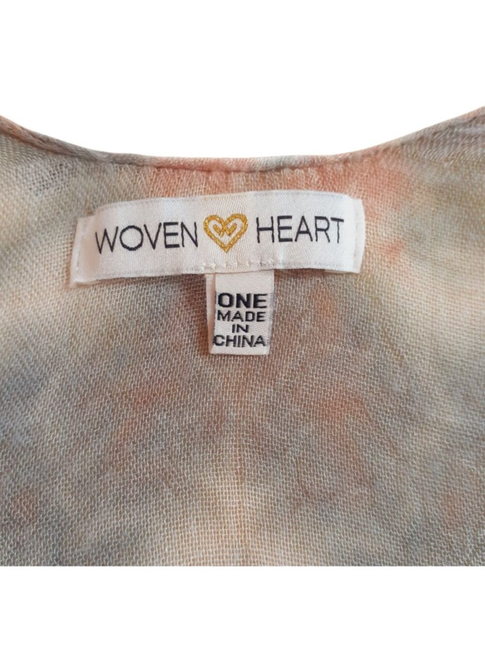 Vintage Woven Heart Womens Kimono Cardigan One Size Multicolor Tie Dye - Picture 5 of 6